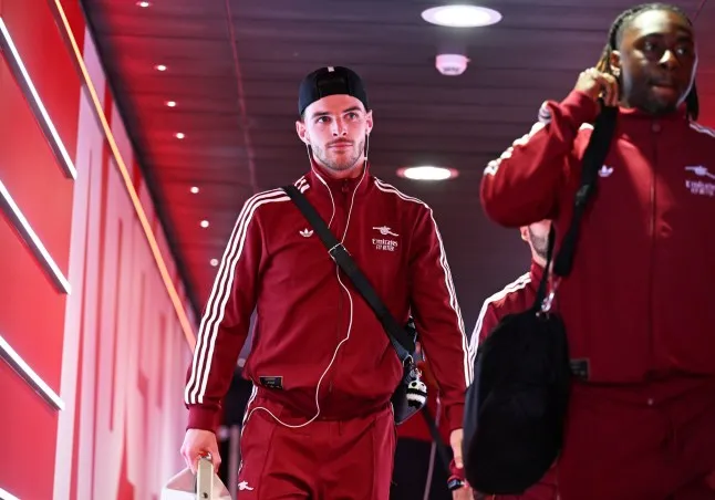 Declan Rice starts on the bench for Arsenal’s match against Nottingham Forest